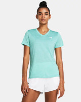 Under Armour Women's UA Tech Twist V-Neck Short Sleeve - Radial Turquoise / White