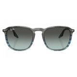 Ray-Ban Striped Grey & Blue Acetate Sunglasses - Blue/Black Gradient Lenses Ray-Ban Striped Grey & Blue Acetate Sunglasses - Blue/Black Gradient Lenses