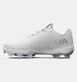 Under Armour Women's UA Glyde 2 RM Softball Cleats - White/Metallic Silver