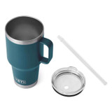 YETI Rambler 35 oz Agave Teal BPA Free Straw Mug