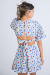 Karlie Daisy Poplin Cut-Out Dress