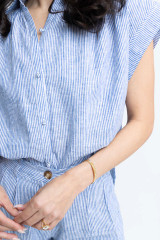 Karlie Stripe Linen Sleeveless Top