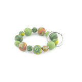 Jilzarah Green Fern Small Bead Wrist Keychain Jilzarah Green Fern Small Bead Wrist Keychain