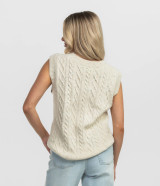 Southern Shirt Women's Cable Sweater Vest - Off White Southern Shirt Women's Cable Sweater Vest - Off White