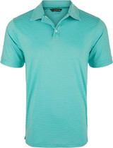 Drake Waterfowl Men's Performance Chalk Striped Polo Shirt - - Aqua Wash