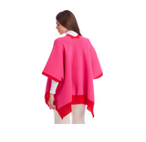 Mud Pie Pink Bringham Reversible Poncho Mud Pie Pink Bringham Reversible Poncho