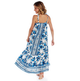 Two's Company Blue Gardens Maxi Dress OSFM Two's Company Blue Gardens Maxi Dress OSFM