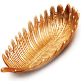 India Handicrafts Textured Curled Gold Leaf Bowl