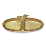 India Handicrafts 15" Gold Aluminum Tray