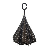 Calla Black and White Polka Dots Topsy Turvy Umbrella Calla Black and White Polka Dots Topsy Turvy Umbrella