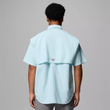 Columbia Men’s PFG Bahama II Short Sleeve Shirt - Marine Light