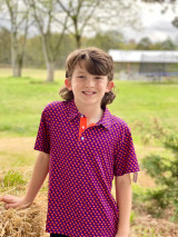 Happy By Rachel Youth Clemson Orange & Purple State Performance Polo Gameday Happy By Rachel Youth Clemson Orange & Purple State Performance Polo Gameday
