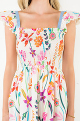 THML Smocked Floral Dress