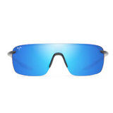 Maui Jim Palulu Polarized Shield Sunglasses - Matte Black with Blue Hawaii Maui Jim Palulu Polarized Shield Sunglasses - Matte Black with Blue Hawaii