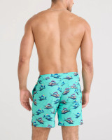 Saxx Oh Buoy 2in1 7" Swim Trunk - Great Catch - Surf Blue