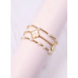 Caroline Hill Barnes Clover Bracelet Set Gold Caroline Hill Barnes Clover Bracelet Set Gold