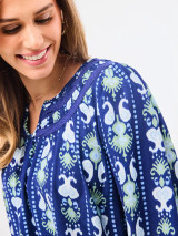 Mary Square Janelle Top - Ikat Stripe Navy Mary Square Janelle Top - Ikat Stripe Navy