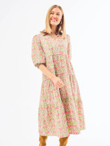 Mary Square Women's Eleanor Dress Gossemar Wings Coral