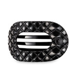 Teleties Jet Black Quilted Large Flat Round Hair Clip Teleties Jet Black Quilted Large Flat Round Hair Clip