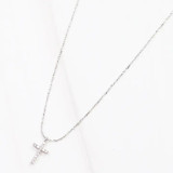 Caroline Hill Nouwen Cz Cross Necklace Silver