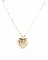 Caroline Hill Savina Heart Locket Necklace Gold