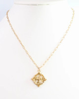 Caroline Hill Capitola Cross Necklace Worn Gold Caroline Hill Capitola Cross Necklace Worn Gold