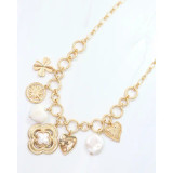Caroline Hill Duchess Charm Necklace Worn Gold Caroline Hill Duchess Charm Necklace Worn Gold