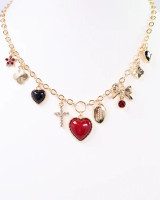 Caroline Hill Bentley Charm Necklace - Garnet & Black Caroline Hill Bentley Charm Necklace - Garnet & Black