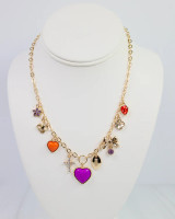 Caroline Hill Bentley Charm Necklace - Purple & Orange Caroline Hill Bentley Charm Necklace - Purple & Orange