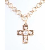 Caroline Hill Clampett Cross Necklace Gold Caroline Hill Clampett Cross Necklace Gold