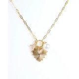Caroline Hill Sangrail Heart Charm Necklace Gold Caroline Hill Sangrail Heart Charm Necklace Gold