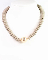 Caroline Hill Dayle Disc and Ball Necklace Brown Caroline Hill Dayle Disc and Ball Necklace Brown