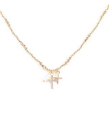 Caroline Hill Saylor Cross Charm Necklace Gold