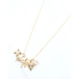 Caroline Hill Flower, Bow and Heart Charm Necklace Set Gold