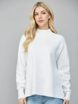 Fate Cream Mock Neck Knit Sweater Fate Cream Mock Neck Knit Sweater