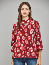 Fate Animal Pattern Mock Neck Sweater Fate Animal Pattern Mock Neck Sweater