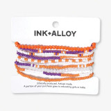 Ink + Alloy Game Day Color Block Beaded 10 Strand Stretch Bracelets Orange and Purple Ink + Alloy Game Day Color Block Beaded 10 Strand Stretch Bracelets Orange and Purple