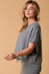 Fantastic Fawn Knit Sweater Top - Charcoal Fantastic Fawn Knit Sweater Top - Charcoal