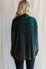 Jodifl Hunter Green Velvet Leopard Dolman Sleeves Top Jodifl Hunter Green Velvet Leopard Dolman Sleeves Top