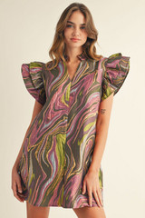 Jodifl Abstract Jacquard Dress with Lurex