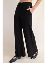Glam Black High Waist Pocket Stitched Pants Glam Black High Waist Pocket Stitched Pants