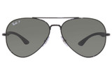 Ray-Ban Aviator Sunglasses – Black Frame/Green Polarized Lenses Ray-Ban Aviator Sunglasses – Black Frame/Green Polarized Lenses