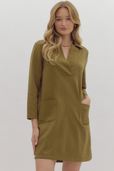 Entro Olive Shift Mini Dress Entro Olive Shift Mini Dress