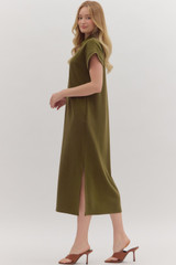 Entro Olive Pullover Midi Dress Entro Olive Pullover Midi Dress