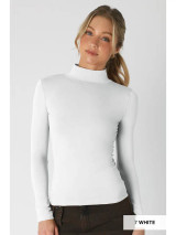 NikiBiki Long Sleeve Mock Neck Top - White NikiBiki Long Sleeve Mock Neck Top - White