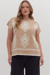 Entro Women's Plus Size Taupe Muscle Tee Top Entro Women's Plus Size Taupe Muscle Tee Top
