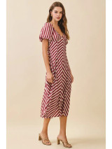 TCEC Burgundy Smocked Bodice Midi Dress TCEC Burgundy Smocked Bodice Midi Dress
