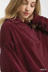 Umgee Chenille V-Neck Pullover - Merlot Umgee Chenille V-Neck Pullover - Merlot