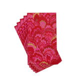 Caspari Marbled Ceramica Red & Fuchsia Guest Towels