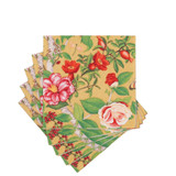 Caspari Christmas Chinoiserie Gold Cocktail Napkins Caspari Christmas Chinoiserie Gold Cocktail Napkins